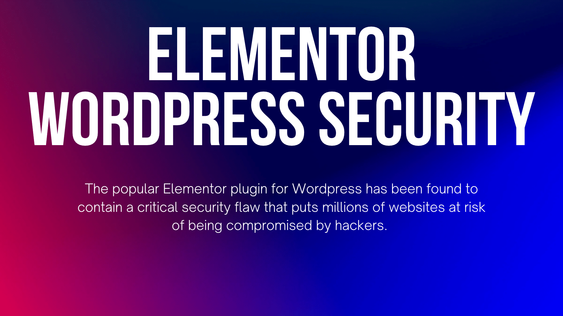 Elementor WordPress Security